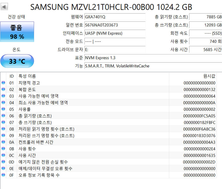 삼성전자 PM9A1 M.2 NVMe SSD 1TB 이미지