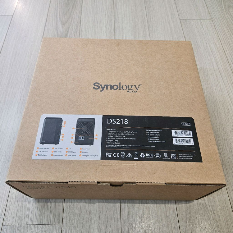 시놀로지 DS218 NAS 본체 + 씨게이트 외장하드 4TB 2개 이미지