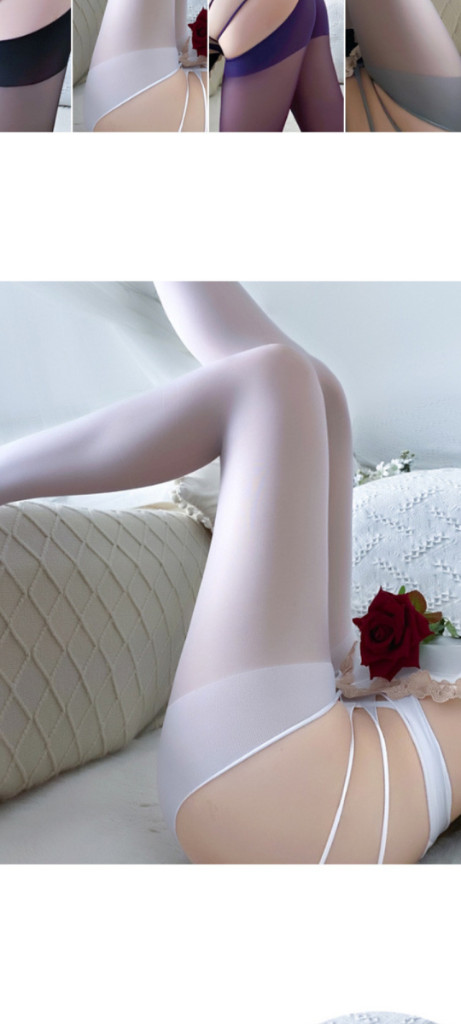 이벤트 란제리 스트랩 팬티형 스타킹 블랙, 퍼플 이미지