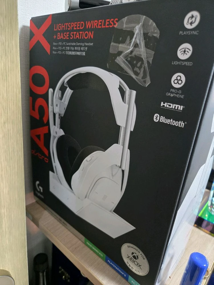 로지텍 Astro A50 X 화이트 게이밍 헤드셋 신품급 팝니다. 이미지