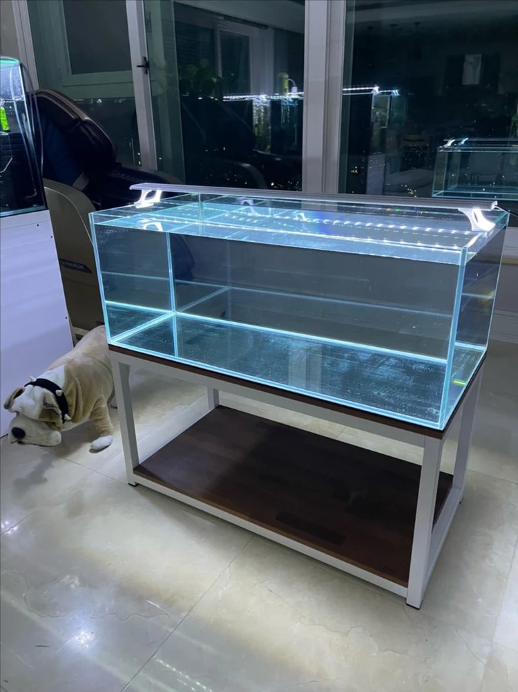 (경기 북부) 3자 광폭 수조 90x45x45 8T + 프리미엄 멀바우 축양장 어항 받침대 뚜껑 세트 S급 판매 이미지
