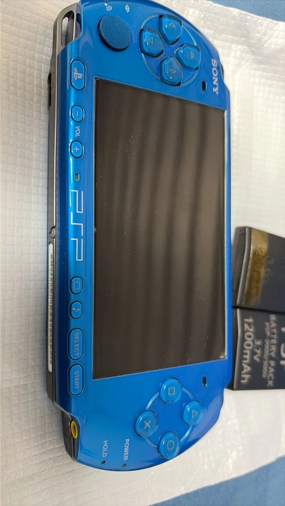 제목: [풀박스/최상급] PSP-3000 비브란트 블루 (카니발 컬러) 밸류팩 + 대용량 개조 배터리 이미지