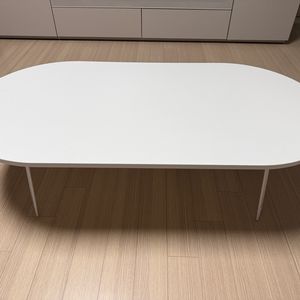 화이트 라운드 접이식 좌식 테이블 팝니다! 이미지