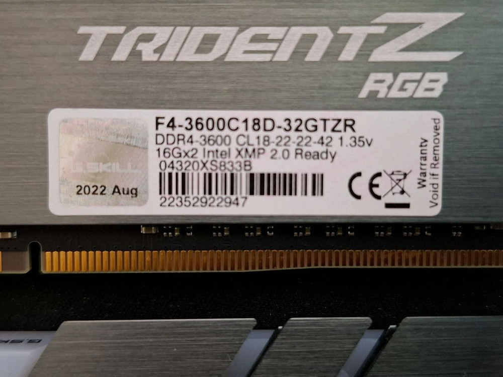 컴퓨터 지스킬 메모리 DDR4 3600 32GB (16GB 2개) 국내정품 이미지