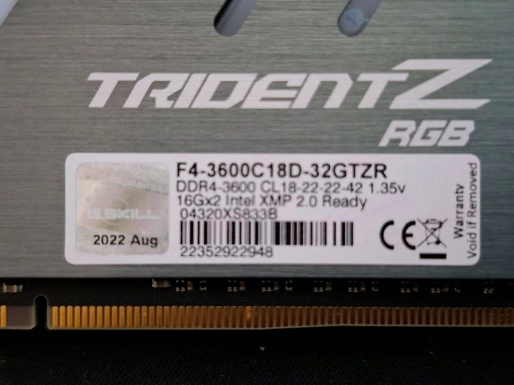 컴퓨터 지스킬 메모리 DDR4 3600 32GB (16GB 2개) 국내정품 이미지
