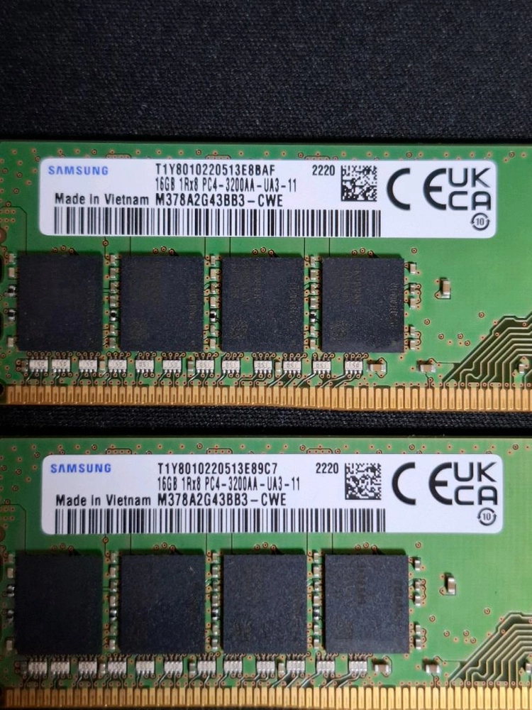 컴퓨터 삼성 메모리 DDR4 3200AA 32GB(16GB두개) 이미지