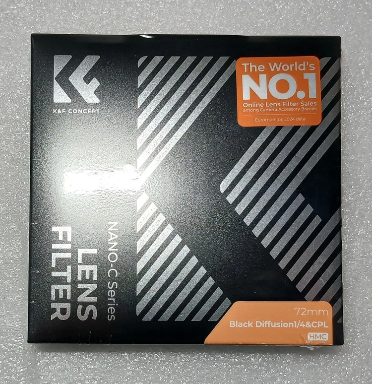 K&F Concept 72mm NANO-C HMC 블랙 미스트 디퓨전 1/4+CPL 2in1 필터 (새상품) 이미지
