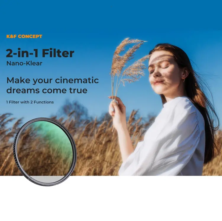 K&F Concept 72mm NANO-C HMC 블랙 미스트 디퓨전 1/4+CPL 2in1 필터 (새상품) 이미지
