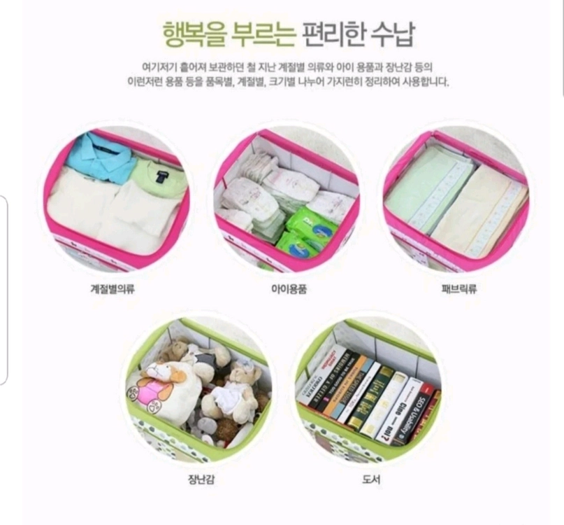 (새거)창신리빙 패브릭리빙박스3개 옷정리함 수납장 이미지