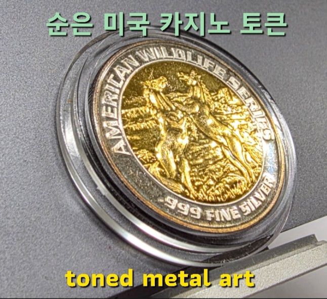 [토닝한 은화 작품] 토닝된 999.9 % 미국 카지노 토큰 은메달 팔아요~ 이미지