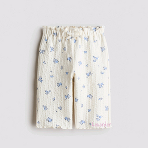 H&M 베이비 여름바지 아기팬츠 밴딩 코튼플라워 9m-12m 이미지