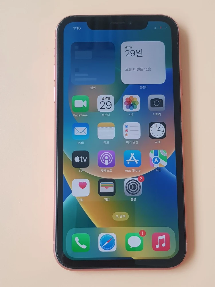 아이폰XR 128G 코랄(A2105) 효율100% 무잔상 판매합니다 이미지
