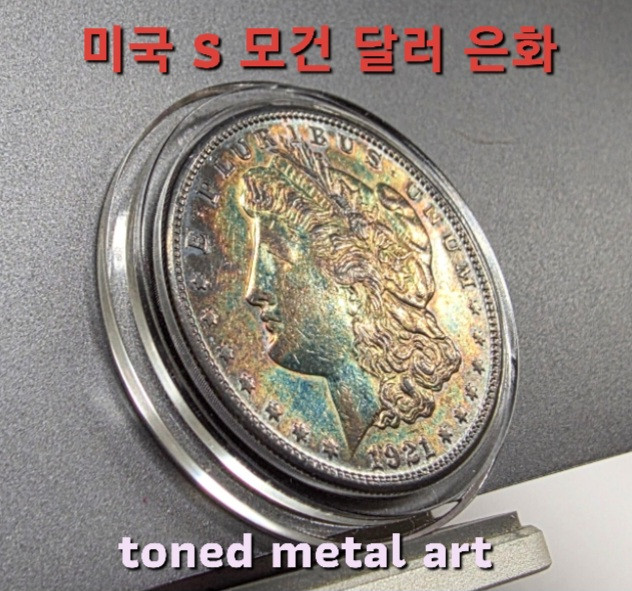 [토닝한 은화] 수집 가치가 충분한 토닝된 미국 S 모건 달러 은화 작품 팔아요 이미지