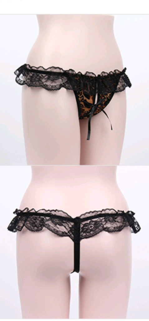 이벤트 란제리 블랙 호피 레이스 갈라팬티 90~95 이미지