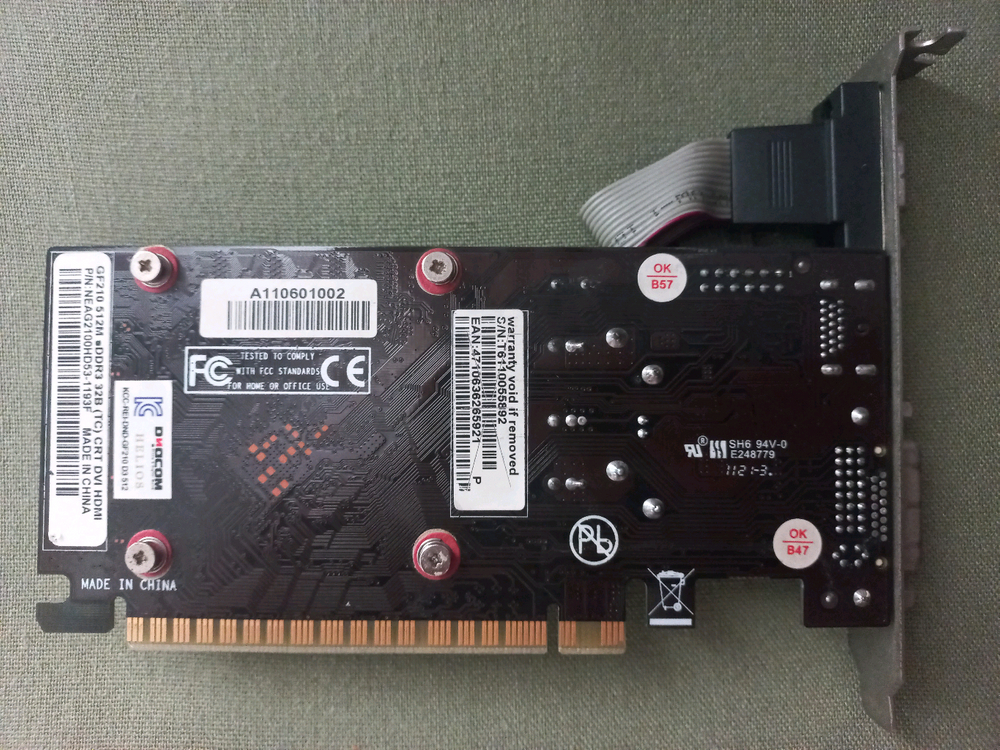 [GPU] GT218(NVIDIA GeForce 210) 512MB, TDP 30W 저전력(무전원) 그래픽 카드 이미지