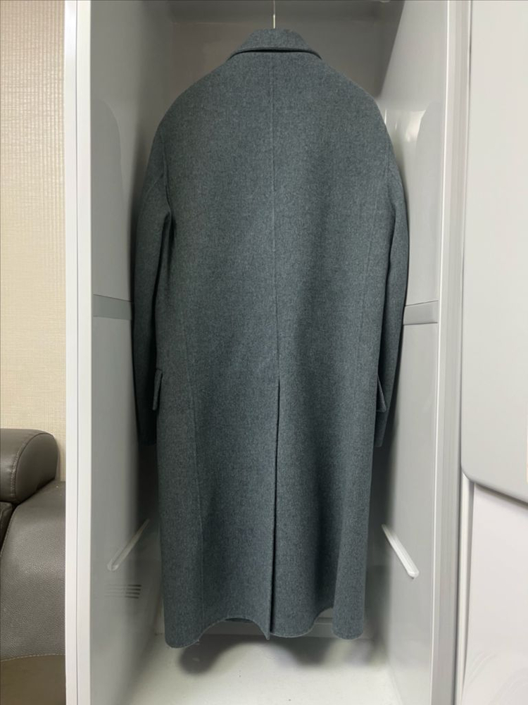 시스템옴므 쿨그레이 캐시미어 핸드메이드 더블 코트 95사이즈 이미지