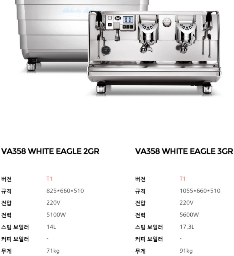빅토리아 아르두이노 화이트이글 DIGIT ver 2GR 블랙 색상 에스프레소 머신 이미지