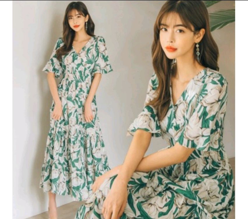 새) 플라워 캉캉 롱원피스 (55-77) 이미지