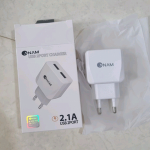 ANAM USB 2포트 2.1A 충전기 어댑터 휴대폰 새상품 이미지