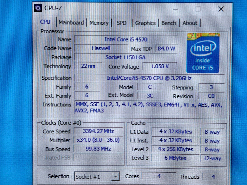 인텔 i5 4570 i5-4570 cpu 내장그래픽 써멀구리스 포함 급처 이미지
