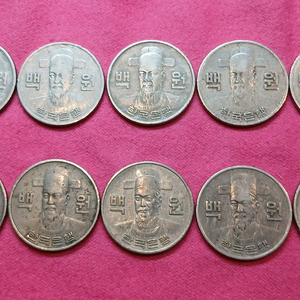 1972년 100원 동전 10개 일괄 이미지