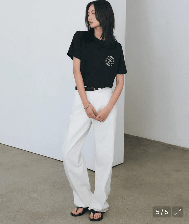 시티브리즈 여자 반팔티 써클 로고 프린트 티셔츠 이미지