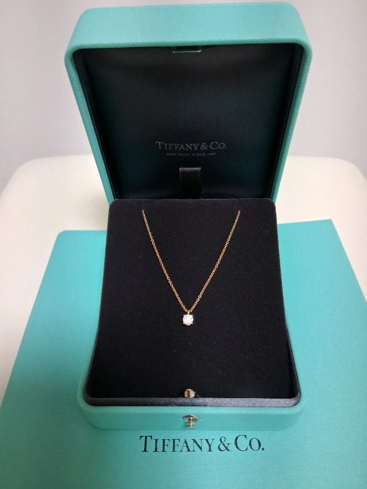 티파니 2.7부 (0.27ct) 다이아 18k 로즈골드 솔리테어 목걸이 이미지