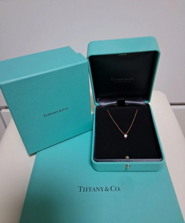 티파니 2.7부 (0.27ct) 다이아 18k 로즈골드 솔리테어 목걸이 이미지