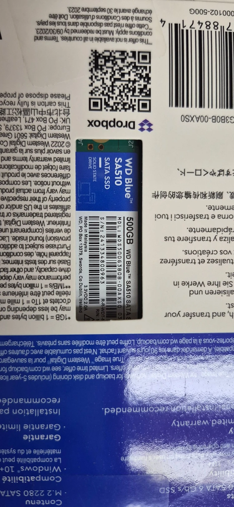 미개봉 WD SA510 SATA 500GB 이미지