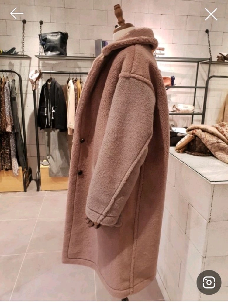 새옷 M 양털 무스탕 롱코트 테디베어 써스데이아일랜드 이미지