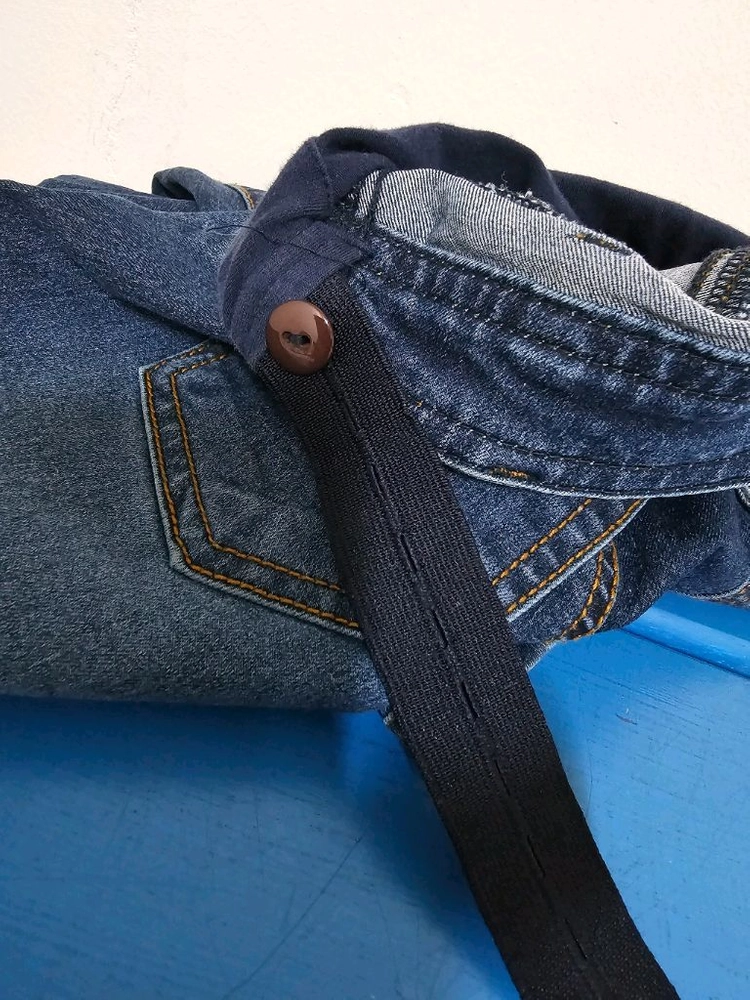 임산부 청바지. 복대형 단추조절식 밴딩 면소재 스판 데님 이미지