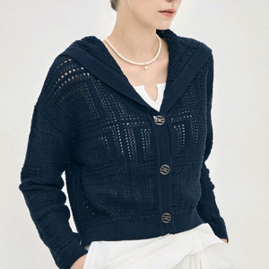(새상품) 마인 크로셰 후드 니트 가디건 이미지