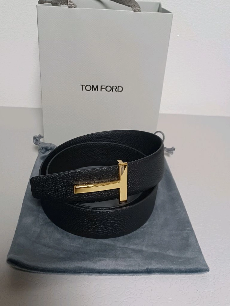 톰포드 금장 불랙 벨트 90 이미지