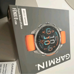 GARMIN 가민 피닉스8 아몰레드 47mm 멀티스포츠 GPS 스마트워치 티타늄 오렌지 이미지