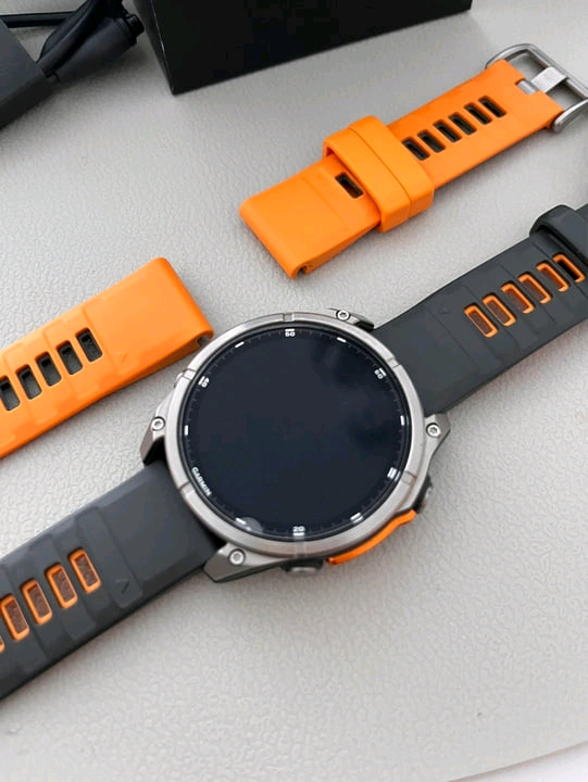 GARMIN 가민 피닉스8 아몰레드 47mm 멀티스포츠 GPS 스마트워치 티타늄 오렌지 이미지