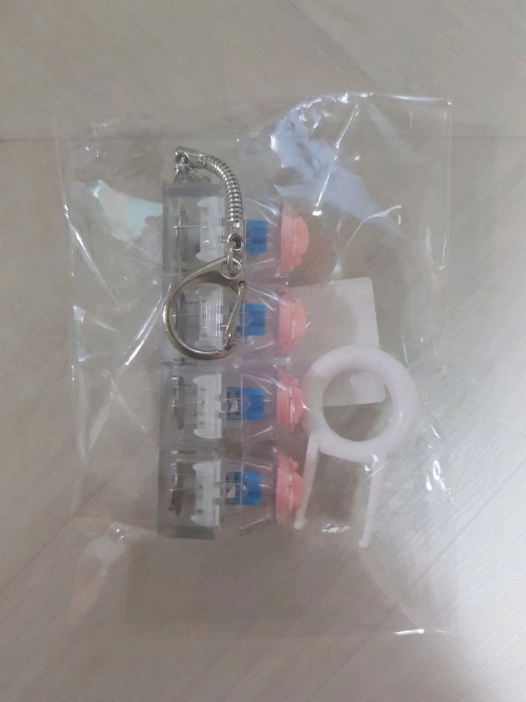 귀여운 고양이 발바닥 LED키캡 열쇠고리 스트레스 해소 키링 가방걸이 클리커 이미지