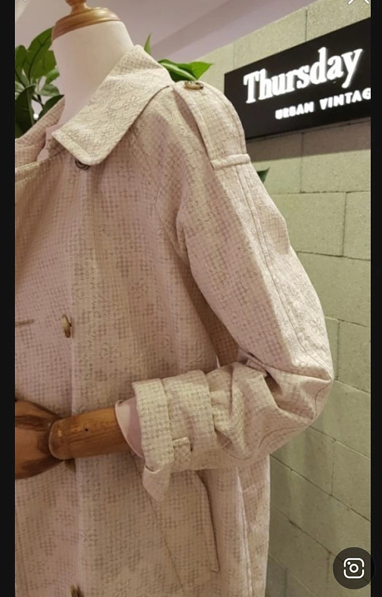 새상품 S 꽃패턴 자가드 A라인 트렌치 코트 써스데이아일랜드 이미지