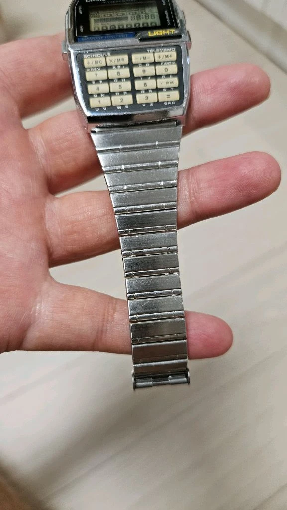 카시오 빈티지 dbc-1500 야광문자판 계산기 시계 이미지