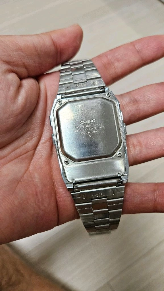 카시오 빈티지 dbc-1500 야광문자판 계산기 시계 이미지