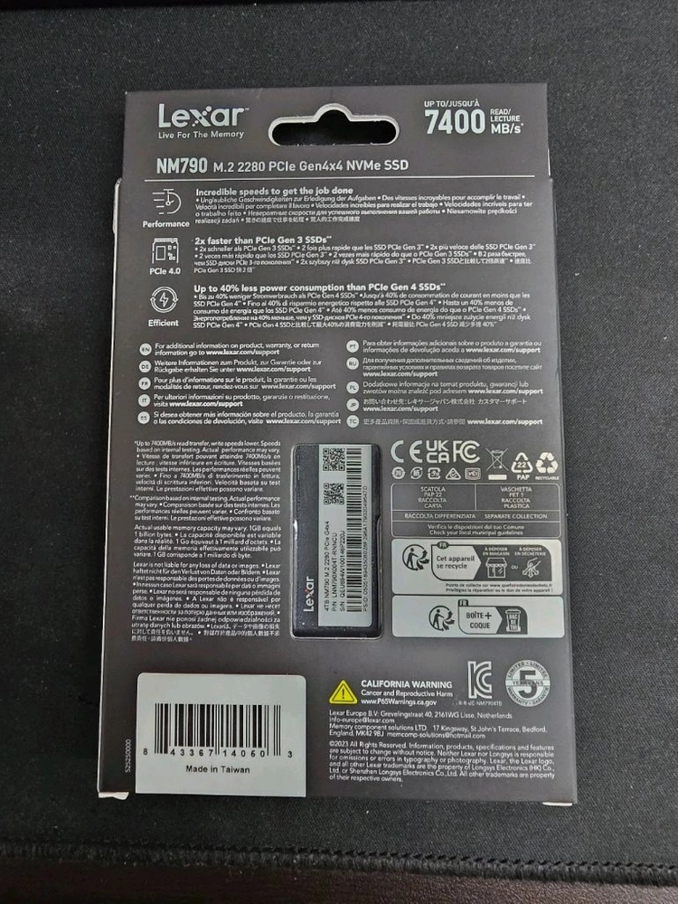 [미개봉 새상품] Lexar NM790 4TB NVMe SSD (Gen4x4) 이미지