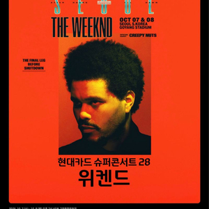 [최저가]10/8 목요일 위켄드 슈퍼콘서트 스탠딩 A구역 3000번대 4연석 판매합니다 이미지
