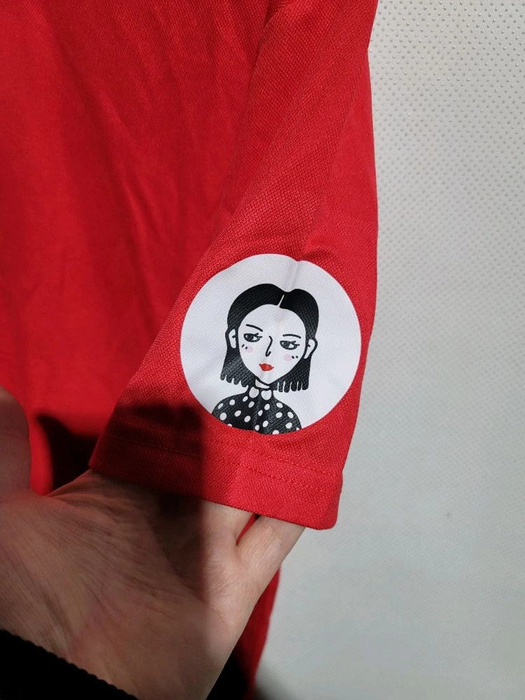 후면에 글씨있는 반팔카라티 작업복 잠옷 새옷 3벌 1만원 이미지
