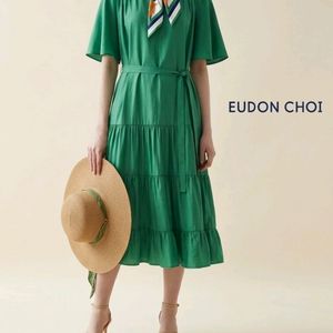 EUDON CHOI 그린 프릴 캉캉 원피스 이미지