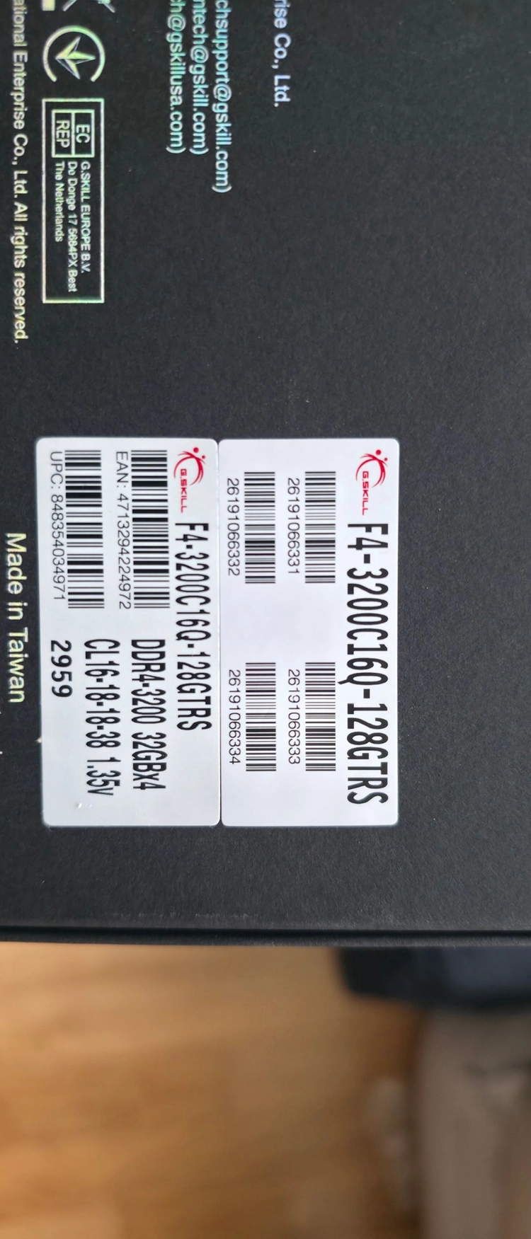 G.SKILL DDR4 128G PC4-25600 CL16 TRIDENT Z ROYAL 실버 (32Gx4) 2팩 이미지