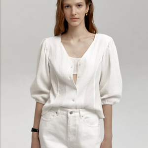 샵엠 빈 링클 블라우스 bean wrinkle blouse 이미지