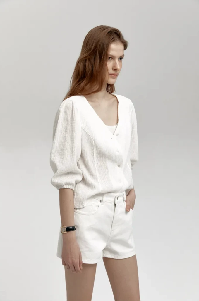 샵엠 빈 링클 블라우스 bean wrinkle blouse 이미지