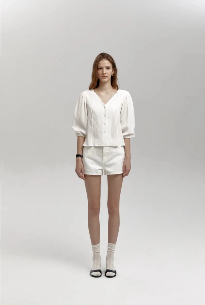 샵엠 빈 링클 블라우스 bean wrinkle blouse 이미지