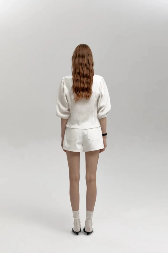 샵엠 빈 링클 블라우스 bean wrinkle blouse 이미지