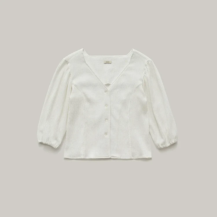 샵엠 빈 링클 블라우스 bean wrinkle blouse 이미지