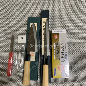 탄소강재질 낚시용 가능 마사끼사시미칼210미리 + 대바칼세트 및 용품 일괄처분합니다 이미지